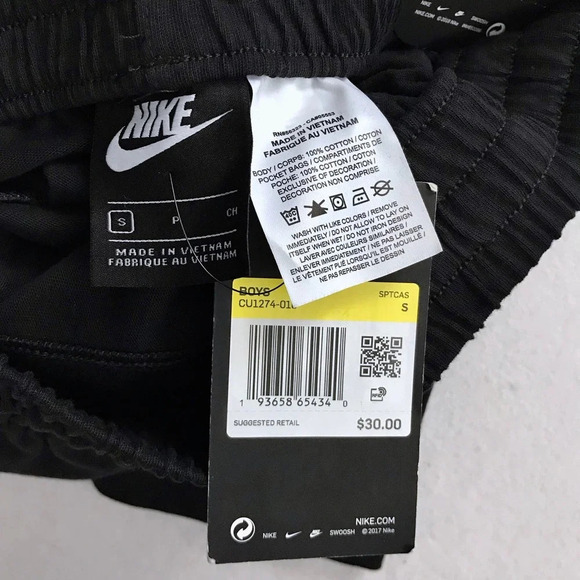 Nike NWT Black Performance Sweat Shorts Boys S - Picture 9 of 10